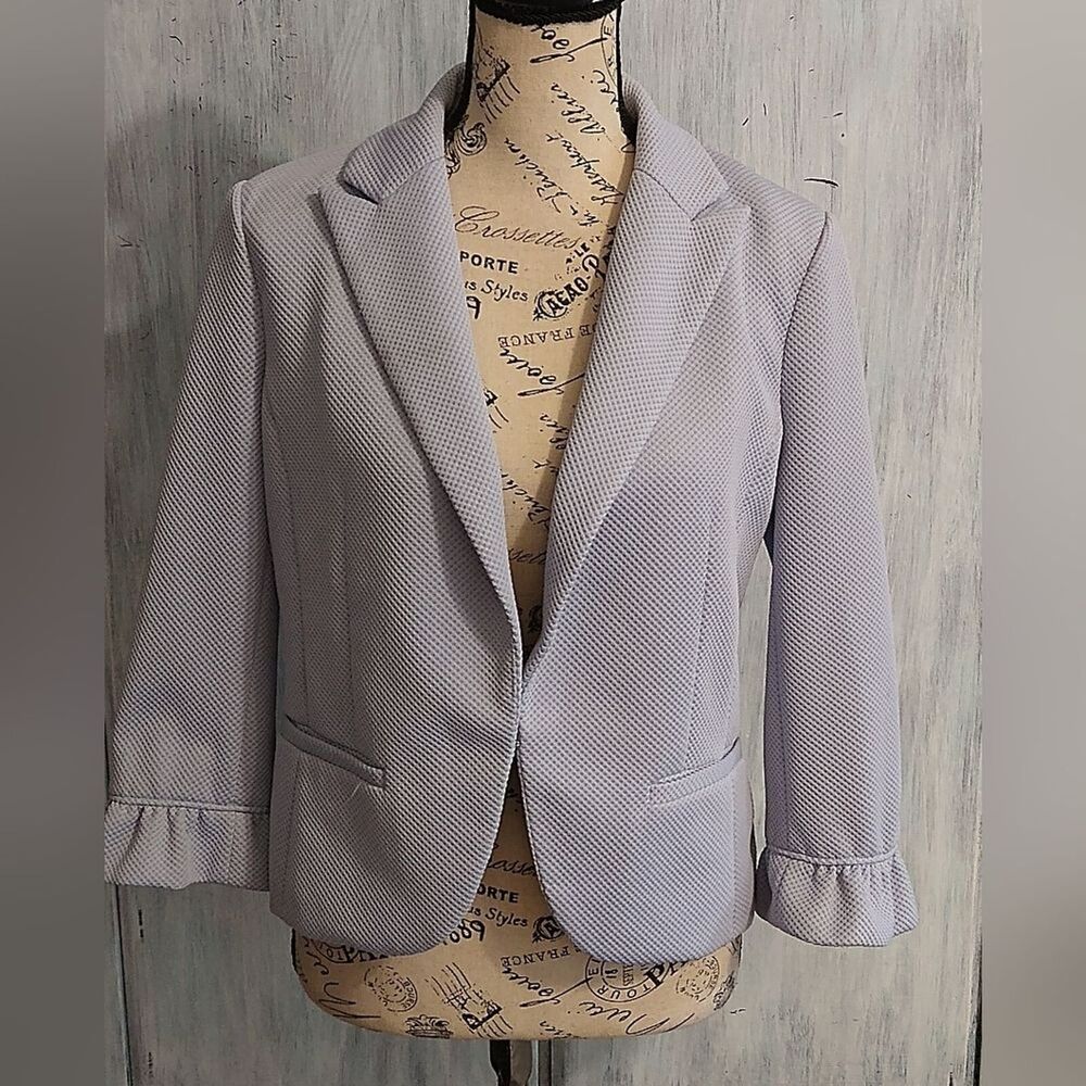 Amanda & Chelsea ruffled Blazer Sz 8 blue classy cottage core vintage